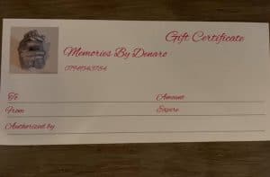 Memories By Denaro, Westbury Gift Vouchers